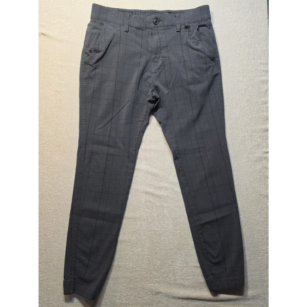 Projek Raw Men's 32 Gray Plaid Jogger Pants Slim Fit Tapered Stretch
